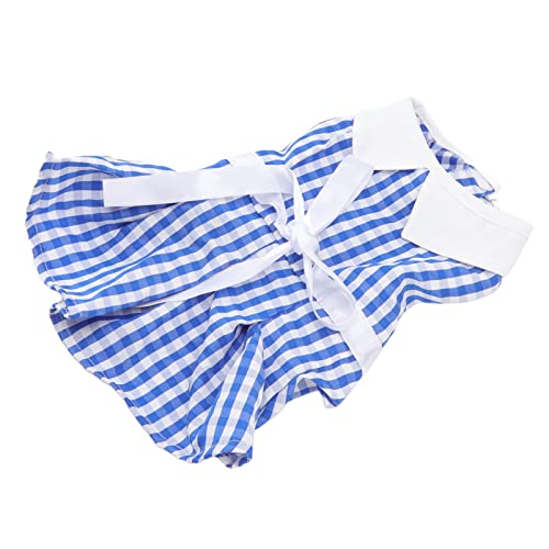 Weiches Material, Attraktives Design, Breite Auswahl an Verwendungszwecken, Tierkleid Sommer Süße Karierte Bowknot Ribbon Gürtel Sonne Schutzkatze Rock für Hunde, Katzen mit (S) von ZJchao