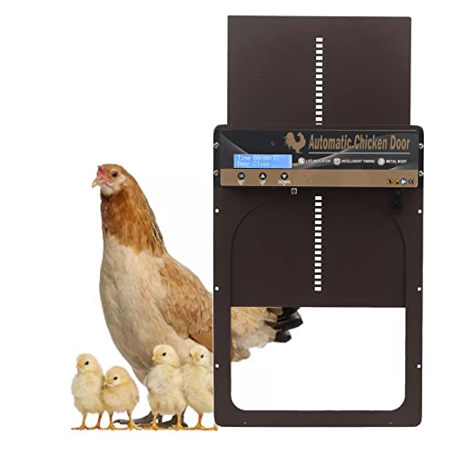 ZJchao Automatischer 3-in-1-Türöffner für den Hühnerstall mit Lichtsensor-Timing-Fernbedienung, Elektrischer Hühnerstall-Türöffner für die Sichere Aufzucht von Hühnerenten und Geflügel von ZJchao