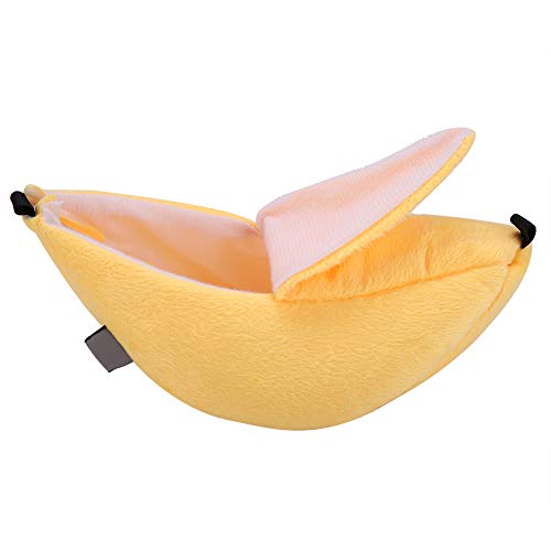 ZJchao Banana Hängematte, Velveteen Banane -Form Pet Nest House Hamster Hängematte Hamsterspielzeug mit Hängendes Haustierbett für Hamster Hängematte (Yellow) von ZJchao