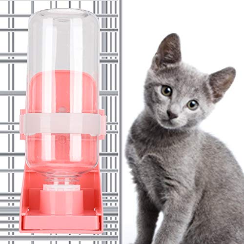 ZJchao Bunny Food Bowl, Meerschweinchen -Wasserflaschen Papageien Hamster Wasserbrunnen Kaninchenfuttermittel Plastik Hängende Haustier Hunde Katzenwasserspender Futtermittel für Kaninchen (Rosig) von ZJchao