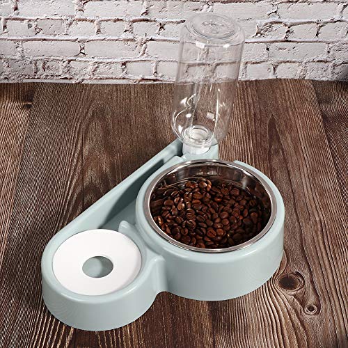 ZJchao Cat Food and Water Bowl Set, Welpenwasserspender Doppelschalen -Lebensmittel -Wasserspender Katzenschalen Edelstahl Automatische Haustier Feeder für Kleine Hunde, Welpen, Katzen (Nordische ZJchao Cat Food and Water Bowl Set, Welpenwasserspender Doppelschalen -Lebensmittel -Wasserspender Katzenschalen Edelstahl Automatische Haustier Feeder für Kleine Hunde, Welpen, Katzen (Nordische von ZJchao