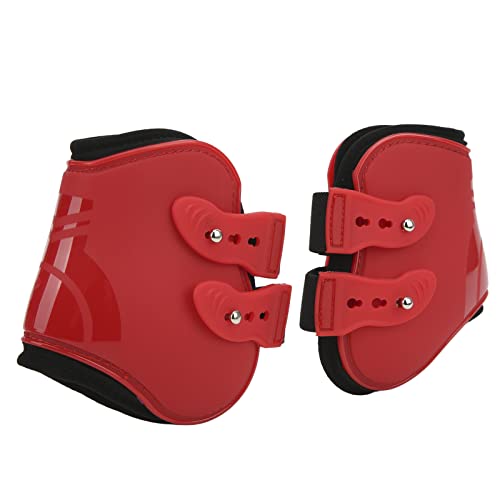 ZJchao Eisstiefel für Pferde, Schienstiefel für Pferde PU -Shell -Sehnen Wachstiefel Pferdestiefel Pferdehöhenstiefel Zum Reiten von Stoßdämpfer Jumping Wettbewerb Festgelegt (rote Hinterbeine L von ZJchao