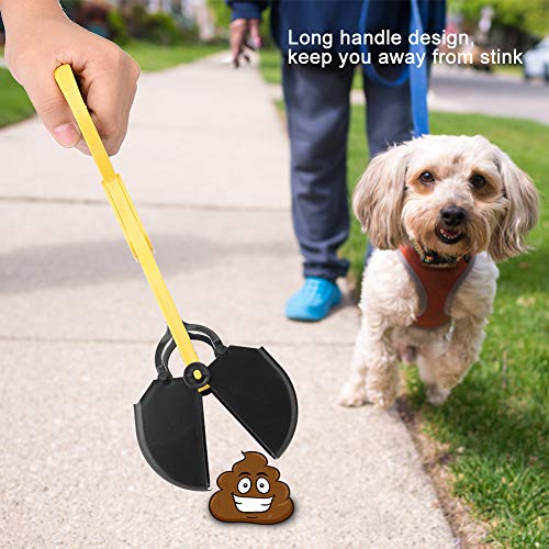 ZJchao Hund Pooper Scooper, Animal Welpen Abfallentferner Hundekacke Langgriff Poop Kochschaufel Pick -up Werkzeug Pooper Scooper für Große Hunde für Garten, Gras, Kies, Kies (Yellow) von ZJchao