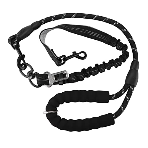 ZJchao Hundeleine, Lange Leine für Hunde Hundeleine für Große Hunde Schwere Elastische Walking Leine Haustier Vorräte für Kleine Mittelgroße und Große Außerhalb von Wanderwanderungen (Black) von ZJchao