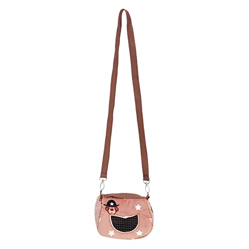 ZJchao Kaffee Flanellelette Haustier -Trägertasche Kleiner Reiseträger mit Gitterfenster Schultergurt für Meerschweinchen Eichhörnchen Chinchilla (S 36x18x72in) von ZJchao