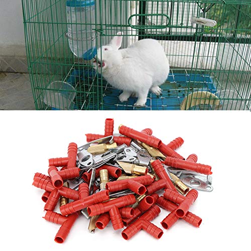 ZJchao Kaninchenfutterautomat, Kaninchennippeltrinker Feeder Abnehmbares Design mit T -Shirt -Steckern Kunststoff und Kupferwassernippel für Kleine Nagetiere Wie Kaninchen und Frettchen von ZJchao