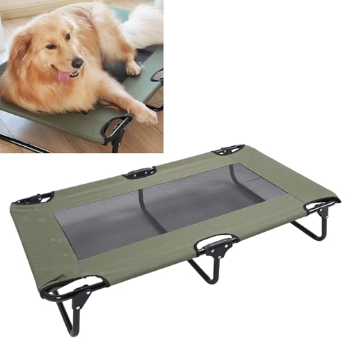 ZJchao Klappbett für Große Hunde, Erhöhtes Hundebett, mit Mesh-Mittelteil, rutschfeste Füße, Elastische Stoffoptik, Stahlrohr-Oxford-Stoff, Waschbar, Faltbar, Kaubeständig, für Drinnen ZJchao Klappbett für Große Hunde, Erhöhtes Hundebett, mit Mesh-Mittelteil, rutschfeste Füße, Elastische Stoffoptik, Stahlrohr-Oxford-Stoff, Waschbar, Faltbar, Kaubeständig, für Drinnen von ZJchao