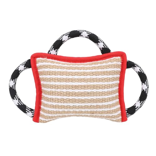 ZJchao Reißfestes Hundekissen aus Jute mit Starken Griffen, Interaktives Spielspielzeug für Große Hunde, Tolle Verhaltenstrainingshilfe, 25,9 X 18 cm, 8,9 cm Griff, aus Jute-Material, ZJchao Reißfestes Hundekissen aus Jute mit Starken Griffen, Interaktives Spielspielzeug für Große Hunde, Tolle Verhaltenstrainingshilfe, 25,9 X 18 cm, 8,9 cm Griff, aus Jute-Material, von ZJchao