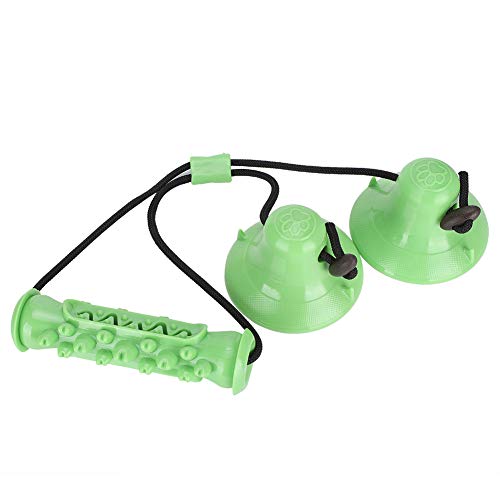 ZJchao Saugnapfbecher Hundespielzeug Tauziehen des Krieges, Hunde Zahnbürste Kauen Spielzeug Haustierzähne Reinigungsseile Spielzeug Biss und Pinselhundspielzeug mit Doppelsaugne -Tasse (Green) von ZJchao