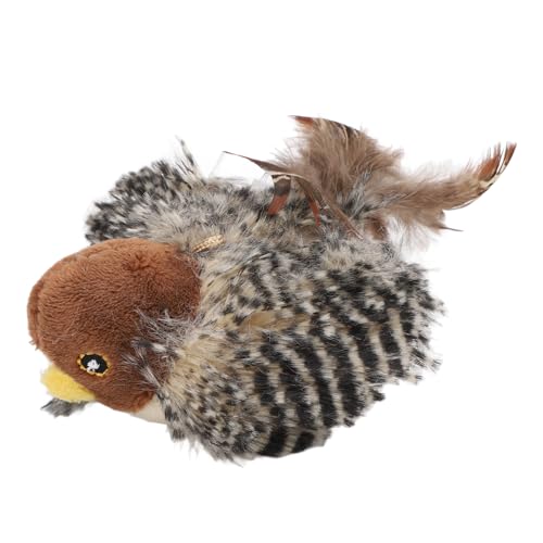 ZJchao Simuliertes Vogelkatze Spielzeug Chirping Electronic Plush Interactive Cat Toy mit Feder für Stressabbauzähne Schleifspiel ZJchao Simuliertes Vogelkatze Spielzeug Chirping Electronic Plush Interactive Cat Toy mit Feder für Stressabbauzähne Schleifspiel von ZJchao