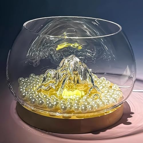 Acquario Decorativo in Vetro per Betta Con Paesaggio Montano – Piccolo Acquario da Scrivania Con Ornamenti in Cristallo o Diamante(White) von ZKBDBWTR