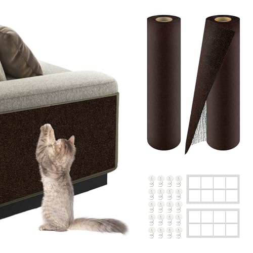 Kratzmatten für Katzen, zuschneidbar, für Couch, Wand, Türen und Möbel, langlebig, kratzfest, für Katzentürme und Ersatz-Pads, Braun von ZLAFM