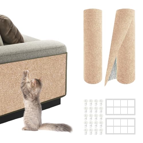 Kratzmatten für Katzen, zuschneidbar, für Couch, Wand, Türen und Möbel, langlebig, kratzfest, für Katzentürme und Ersatz-Pads, Khaki Kratzmatten für Katzen, zuschneidbar, für Couch, Wand, Türen und Möbel, langlebig, kratzfest, für Katzentürme und Ersatz-Pads, Khaki von ZLAFM