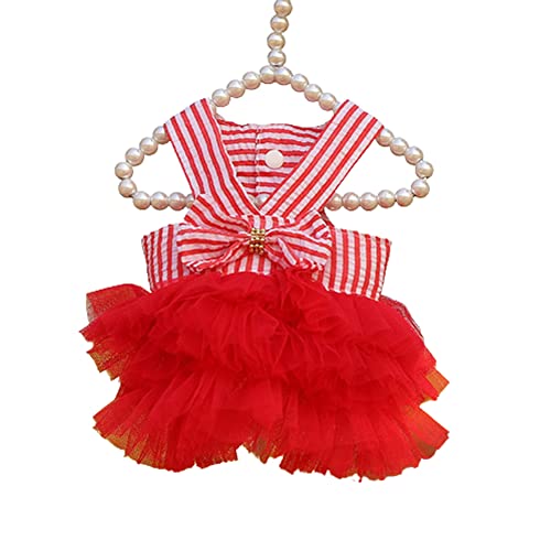 ZLLY Haustier-Hundekleid Bowknot Princess Dress Cute Sweet Dog Dress Puppy Rock Hundekleider für Kleine Hunde (L,A/3) von ZLLY