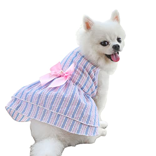 ZLLY Haustier-Hundekleid Bowknot Princess Dress Cute Sweet Dog Dress Puppy Rock Hundekleider für Kleine Hunde (L,A/7) von ZLLY