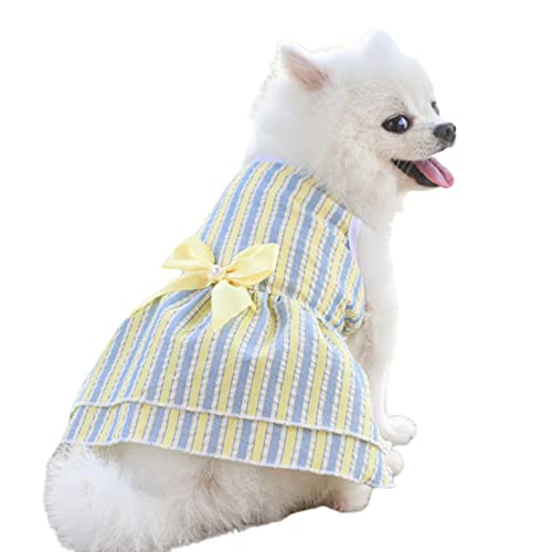 ZLLY Haustier-Hundekleid Bowknot Princess Dress Cute Sweet Dog Dress Puppy Rock Hundekleider für Kleine Hunde (M,A/8) von ZLLY