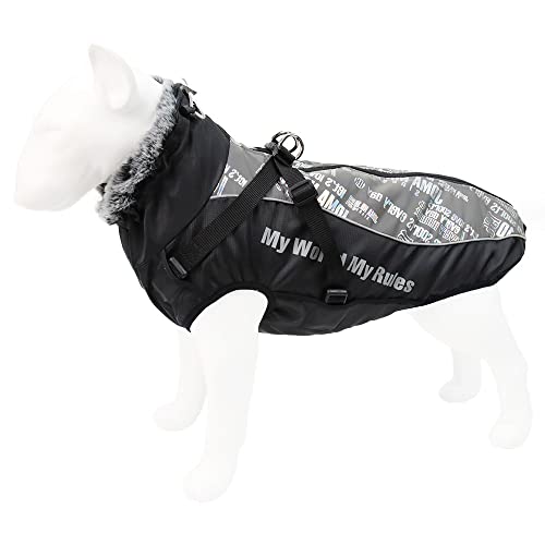 ZLLY Hund Mantel Warme Jacke, Reflektierender Haustier-Schneeanzug Sport im Freien wasserdichte Hundekleidung Outfit-Weste für Mittelgroße Hunde (6XL,White) von ZLLY