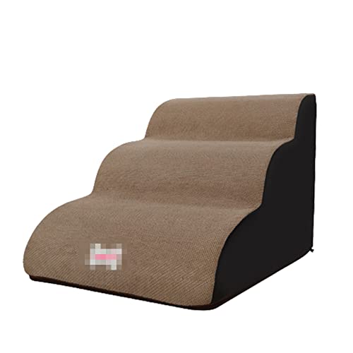 ZLLY Hundetreppe, 3-Stufen-Aufbewahrungs Stil Haustiertreppe, Tragbare Haustierrampe für Hunde und Katzen für Bett und Couch (40x60x40cm,Camel) von ZLLY