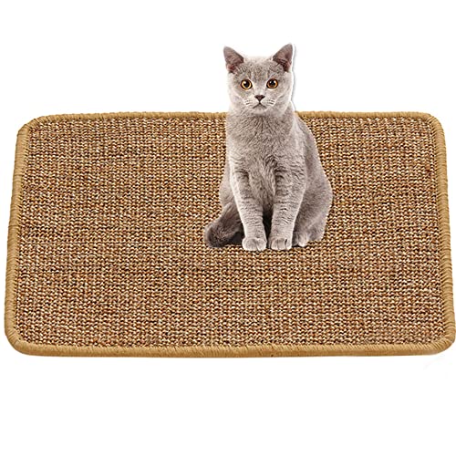 ZLLY Katzenkratzunterlage 2 Stück Sisal Kratzdecke Kratzbrett Rutschfester Boden Natur Sisaldecke für Katze Schutzdecke und Sofa (40 * 60cm,a) von ZLLY