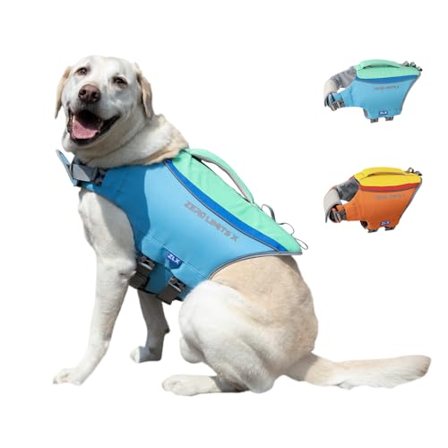 ZLX Hunde Schwimmweste Hundeweste mit Sicherem Griff, Ripstop Rettungsweste für Kleine Mittlere Große Hunde, Verstellbarer Leichter Haustier Schwimmweste Dackel Schwimmen, Bootfahren, Wassersicherheit ZLX Hunde Schwimmweste Hundeweste mit Sicherem Griff, Ripstop Rettungsweste für Kleine Mittlere Große Hunde, Verstellbarer Leichter Haustier Schwimmweste Dackel Schwimmen, Bootfahren, Wassersicherheit von ZLX
