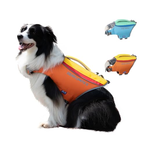 ZLX Hunde Schwimmweste Hundeweste mit Sicherem Griff, Ripstop Rettungsweste für Kleine Mittlere Große Hunde, Verstellbarer Leichter Haustier Schwimmweste Dackel Schwimmen, Bootfahren, Wassersicherheit ZLX Hunde Schwimmweste Hundeweste mit Sicherem Griff, Ripstop Rettungsweste für Kleine Mittlere Große Hunde, Verstellbarer Leichter Haustier Schwimmweste Dackel Schwimmen, Bootfahren, Wassersicherheit von ZLX