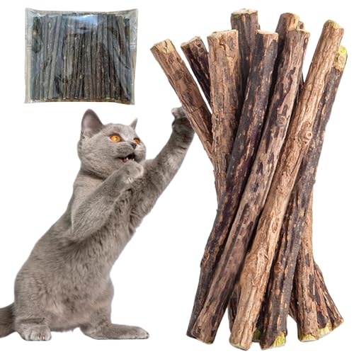 Katzenminze Sticks,40 Stück Matatabi-Kausticks,Matatabi Katzen Kauhölzer, Katzenminze Spielzeug,Katzen Kauhölzer Sticks für Katzen,Katzenminze Sticks zum Schleifen von Zähnen,Matatabi Zahnpflege von ZLXFT