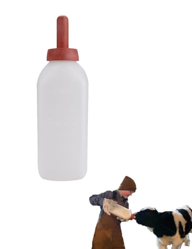 2L Kälber-Stillflasche, Kälber-Kuhfütterungsmilchflaschenbecher, Stillmilch-Futterspender Ohne Griff, Kälbermilchflasche Für Kleintiere von ZLXHDL
