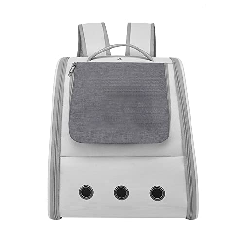 Atmungsaktives Katze mit Rucksack, großer Fenster tragbarer Haustierreiseträger für Katzen, Kätzchen und Welpen bequemer, leichtgewichtiger Rucksack mit Griff (Grey) von ZLXHDL