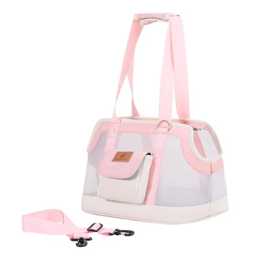 Bag Transport Cab Cabinet -Flugzeug, große Kapazität Transporttasche für Hundechat, entwerfen Sie bequemen Modekorb zum Fahren mit dem Auto oder mit dem Flugzeug (Rose) von ZLXHDL