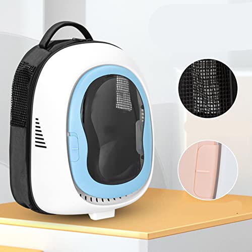 Großer Space Cat -Rucksackträger atmungsaktiv, transparenter Haustier -Rucksack für kleine Hunde und Katzen mit Sicherheitsschlössern, komfortable und tragbare Reisetasche (Blue) von ZLXHDL