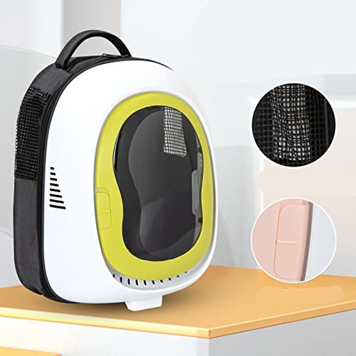 Großer Space Cat -Rucksackträger atmungsaktiv, transparenter Haustier -Rucksack für kleine Hunde und Katzen mit Sicherheitsschlössern, komfortable und tragbare Reisetasche (Green) von ZLXHDL