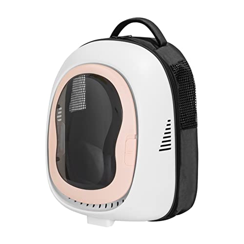 Großer Space Cat -Rucksackträger atmungsaktiv, transparenter Haustier -Rucksack für kleine Hunde und Katzen mit Sicherheitsschlössern, komfortable und tragbare Reisetasche (Pink) von ZLXHDL