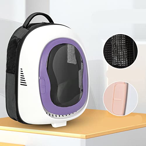 Großer Space Cat -Rucksackträger atmungsaktiv, transparenter Haustier -Rucksack für kleine Hunde und Katzen mit Sicherheitsschlössern, komfortable und tragbare Reisetasche (Purple) von ZLXHDL