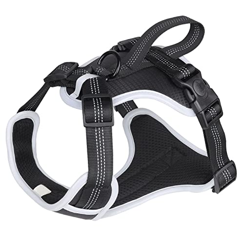 Hundehalskette, bequemer Verstellbarer Verstellbarer Kabelbaum für Hund, reflektierender ergonomischer Griff für Außenspaziergänge (M, geeignet für 6-15,5 kg/13,2-34,2lb Haustiere) von ZLXHDL