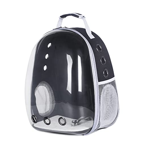 Katzen -Rucksackträger transparentes Fenster atmungsaktives Multifunktionsseite Open Pet Carrier Bag für Katzen Hunde Reisen Wanderung (Black) von ZLXHDL