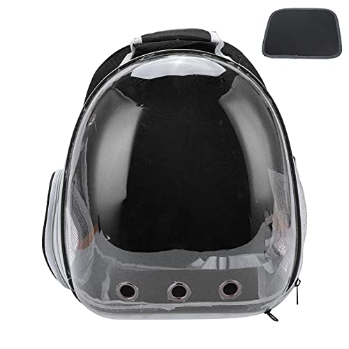 Pet Rucksack Space Capsule Transparent Cat-Rucksack für kleine Hunde und Katzen, atmungsaktiv, Kratz-, bequemer Reiseträger (Upgrade -Version schwarz) von ZLXHDL
