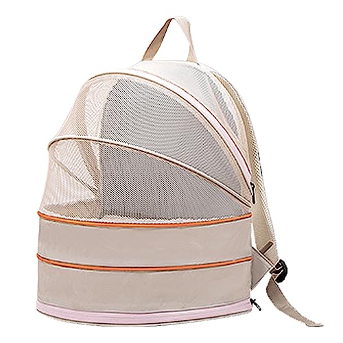 Rücken Katze Hund Transport Tasche, ausziehbar und komfortabel mit Tieren Fenster, faltbares Zuhause für kleine Hunde oder Katze für Reisen, (Beige Links: BL3Z 1562187 AA, rechts: BL3Z 1562186) von ZLXHDL