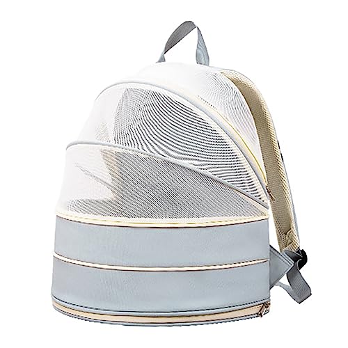 Rücken Katze Hund Transport Tasche, ausziehbar und komfortabel mit Tieren Fenster, faltbares Zuhause für kleine Hunde oder Katze für Reisen, (Blaugrau) von ZLXHDL