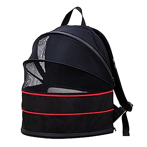 Rücken Katze Hund Transport Tasche, ausziehbar und komfortabel mit Tieren Fenster, faltbares Zuhause für kleine Hunde oder Katze für Reisen, (Schwarz) von ZLXHDL