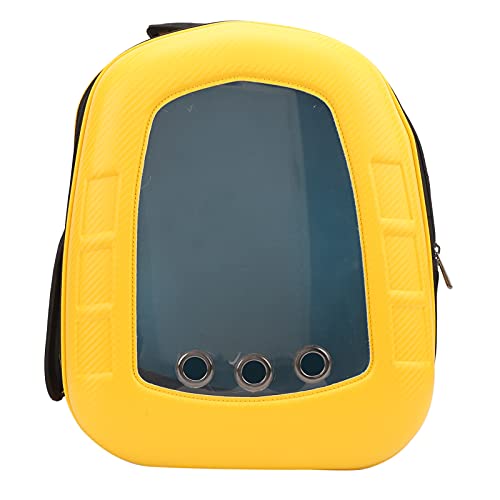 Space Capsule Haustier -Rucksack atmungsaktiv und bequemer Träger für kleine Katzen und Hunde, ergonomisches Design mit Betrachtungsfenster und Mesh (Yellow) von ZLXHDL