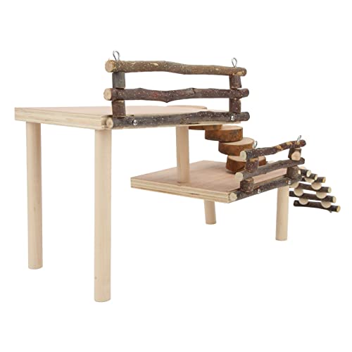 ZLXHDL Hamster Kletterleiter – 2-lagige Holzplattform für Hamster, Zwerghamster und kleine Haustiere, mit Kletterleiter und Schrittleiter ZLXHDL Hamster Kletterleiter – 2-lagige Holzplattform für Hamster, Zwerghamster und kleine Haustiere, mit Kletterleiter und Schrittleiter von ZLXHDL