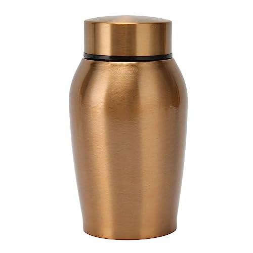 ZLXHDL Haustier Gedenkurne aus Edelstahl, Rostbeständige Mini-Urne für Haustier-Asche, Exquisite Urnen für die Bestattung von Hund und Katze in Gold von ZLXHDL