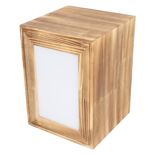 ZLXHDL Haustier Gedenkurne aus Holz für Hund und Katze, Urne zur Aufbewahrung der Tierasche mit integriertem Fotodisplay und Erinnerungsbox für Haustiere (Helle Backfarbe) von ZLXHDL