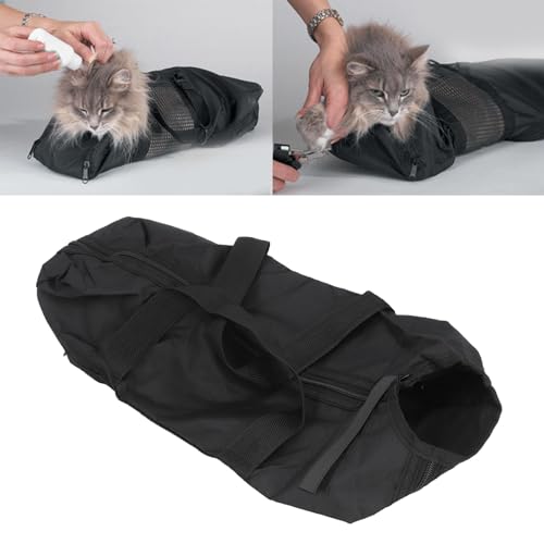 ZLXHDL Katzen-Duschnetztasche, multifunktionale, atmungsaktive, verstellbare Netztasche für die Fellpflege, Katzenwaschtasche, verhindert beißende Kratzer, zum Baden, Nagelschneiden, ZLXHDL Katzen-Duschnetztasche, multifunktionale, atmungsaktive, verstellbare Netztasche für die Fellpflege, Katzenwaschtasche, verhindert beißende Kratzer, zum Baden, Nagelschneiden, von ZLXHDL