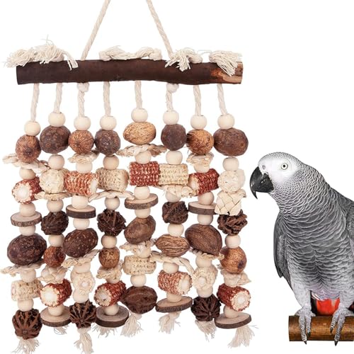 ZLXHDL Kauspielzeug für Vogelpapageien, Vogelspielzeug, natürliche Mais- und Luffa -Scheiben, geeignet für afrikanische Grau und andere große Vögel (B) von ZLXHDL
