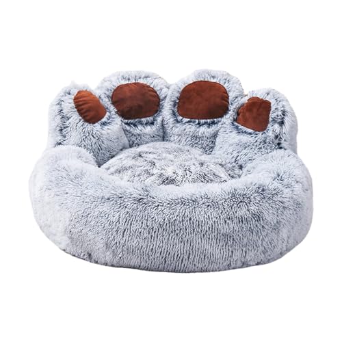 ZLXHDL Plüschhundbett, Bärenform Tierbett für Katzen und Hunde, weiches und bequemes rundes Hundebett, waschbares Haustierbett für kleine Hunde und Innenkatzen (L) von ZLXHDL