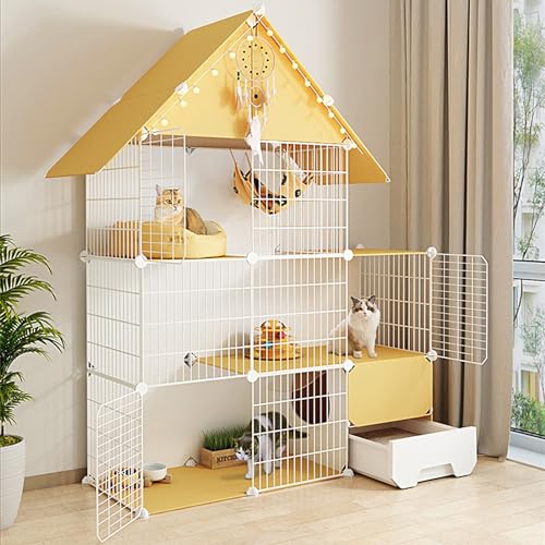 Große Katzenkäfige für den Innenbereich mit Katzentoilette, Catio-Katzengehege für den Außenbereich, Käfighaus, Katzenvilla, Katzenkisten für Hauskatzen für 1–3 Katzen (Größe: 111 x 39 x 145 Große Katzenkäfige für den Innenbereich mit Katzentoilette, Catio-Katzengehege für den Außenbereich, Käfighaus, Katzenvilla, Katzenkisten für Hauskatzen für 1–3 Katzen (Größe: 111 x 39 x 145 von ZMAZHANG