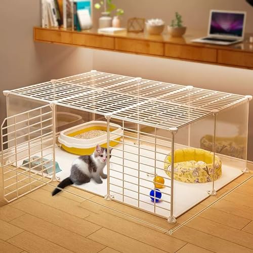 Katzenkäfig groß, DIY Indoor-Haustierheim Kleintierhaus, Abnehmbarer Laufstall, Katzenlaufstall aus Metall Katzenkäfig groß, DIY Indoor-Haustierheim Kleintierhaus, Abnehmbarer Laufstall, Katzenlaufstall aus Metall von ZMAZHANG