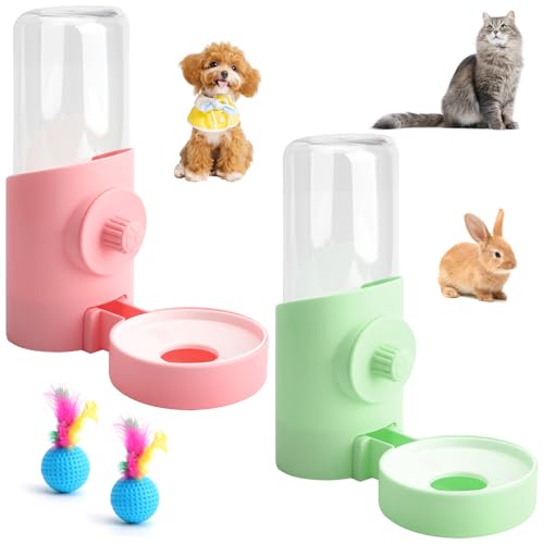 ZMDMAH 2 Stück Automatischer Wasserspender Kaninchen, 500 ml Hasen Trinkflasche Hängend Haustier Wasserspender, Hängend Haustier Trinkflasche für Meerschweinchen Chinchillas Lgel Katzen und Hunde von ZMDMAH