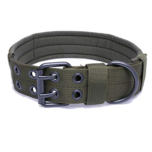 1 St. Military Tactical verstellbares Hundetrainingshalsband Nylonleine Metall Buckle-Green, XL von ZMKW